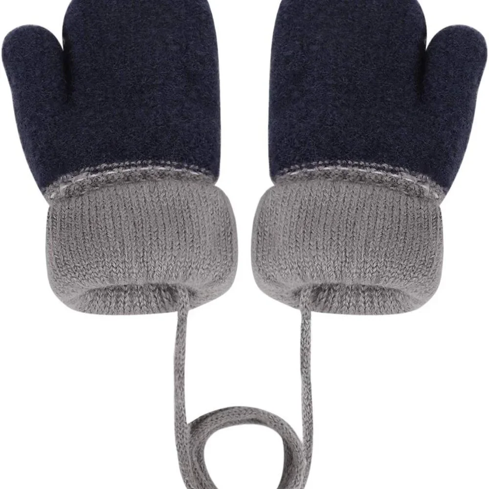 Toddler Kids Warm Winter Gloves Cute Infant Baby Boys Girls Thick Fleece Lined F